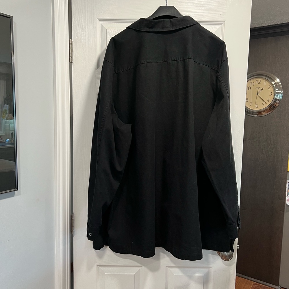Liberty Blues Men's Black Shirt Jacket Unlined Cotton Twill 5 XL Tall - Picture 3 of 11
